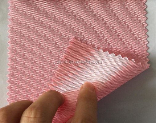 Barras de color rosa recubiertas de diamante Jacquard implícito 100% de poliéster Tejido de Oxford para artículos