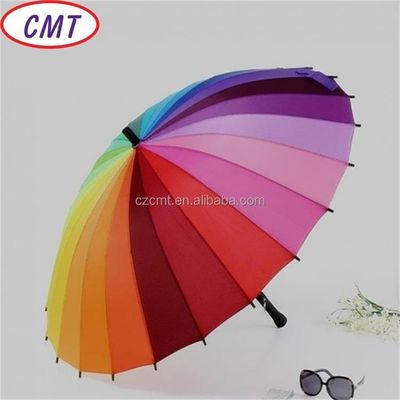Solicitud de sombrilla de arco iris 210D de tejido de poliéster 100% de espesor medio
