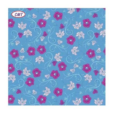 100% poliéster Impreso 150gm Tejidos de flores florales para vestidos Muestra de tamaño A4