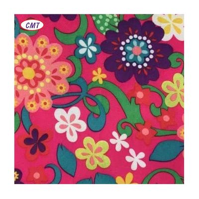 100% poliéster Impreso 150gm Tejidos de flores florales para vestidos Muestra de tamaño A4