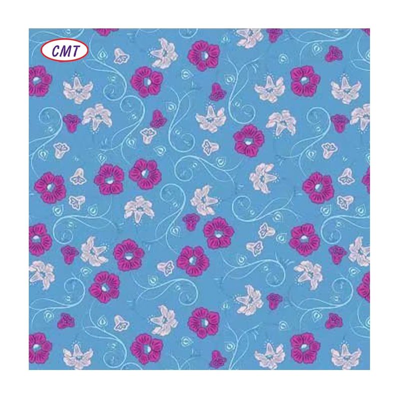 100% poliéster Impreso 150gm Tejidos de flores florales para vestidos Muestra de tamaño A4